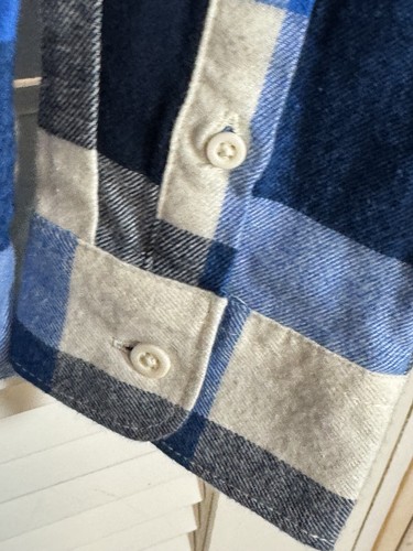 Wonder Nation Flannel Shirt Blue Plaid Boys 10/12 Unisex NWT - Picture 4 of 13
