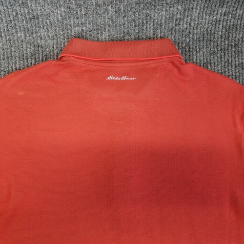 Eddie Bauer Travex Hemd Herren Große L Burnt Orange Kurzarm 3 Knopf Polo Y2K - Bild 8 von 12