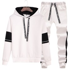 Men Tracksuit Two Piece Set Sport Hoodie Jacket Sweatshirt Pants Hooded Set Suit