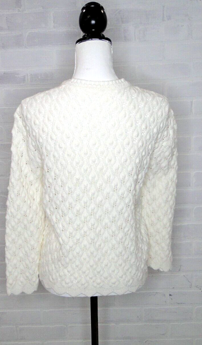 Vintage Knit Crochet Cardigan Sweater Jacket Granny pinup *See size in descript* - Picture 3 of 4