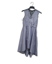 Sandro Peggysue lace-back high low striped dress with ruffle trim 2