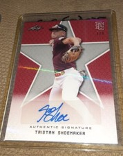 TRISTAN SHOEMAKER 2020 LEAF PERFECT GAME NATIONAL SHOWCASE RED AUTO 1/1
