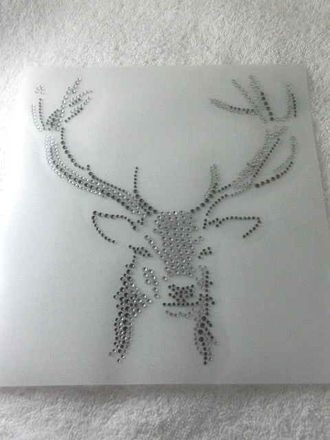 Strass Bügelbild Hirsch Strassmotiv Crystal Hirschkopf Hotfix 130827-d - Bild 3 von 4