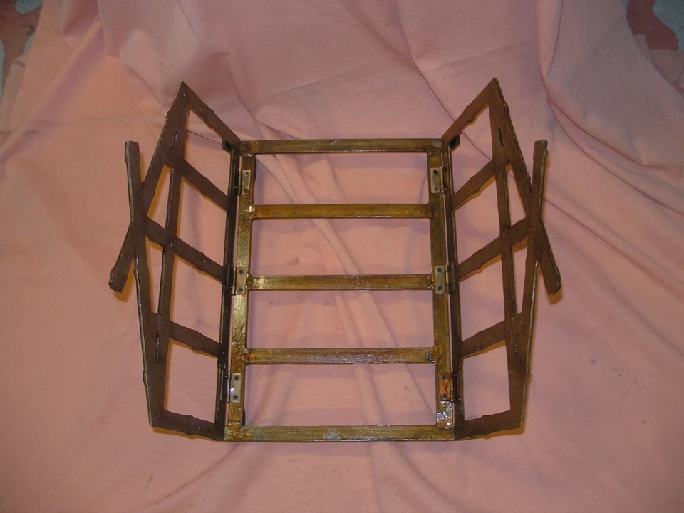 Uniflame Cast Aluminum Fireplace Log Wood Holder Basket Bamboo Finish W-5604 New - Image 3 of 4