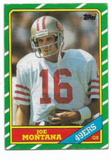 Vintage 1986 Topps Football Card #156 JOE MONTANA San Francisco 49ers