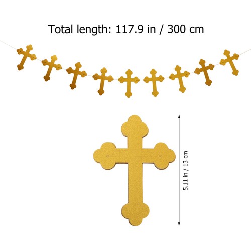 metal sign glitter cross garland Golden Paper Streamer Metallic - Picture 7 of 12