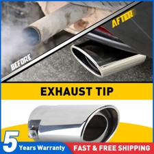 Exhaust Trim Tip Muffler Chrome Stainless Steel Tail Car Van Universal Curved UK