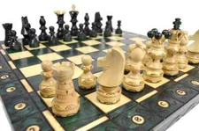 The Wholesale Chess Lublin European Chess Set - Green