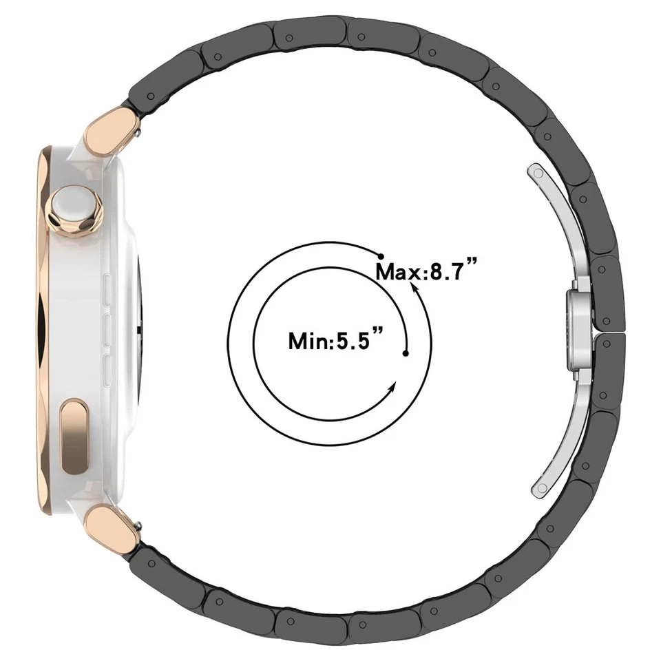 Correa de cerámica de 18 mm para correa de reloj de pulsera Garmin Venu 2S 3s / Forerunner 255S 265S Foto 4 de 4