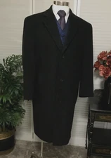 Men's Handsome Geoffrey Beene Charcoal Gray Winter Warm Overcoat Top Coat 42