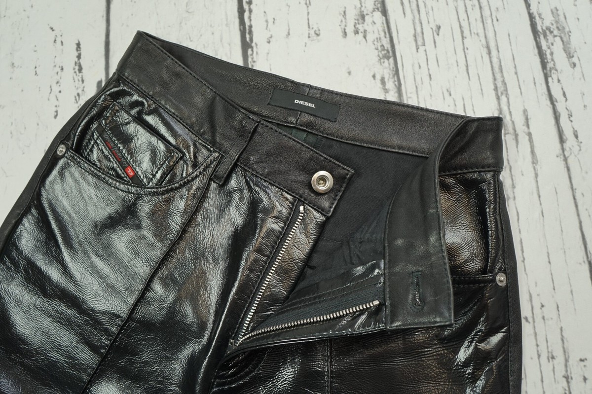 Diesel L-GIKO 0DAT leather pants jeans sheepskin sheep leather