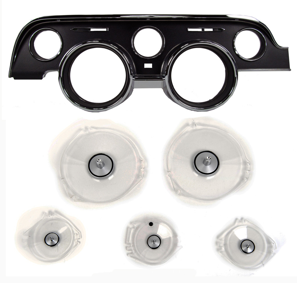 1968 Ford Mustang Dash Bezel & Lens Kit - Black Standard Interior Set (5-Piece) 5 thumbnail image