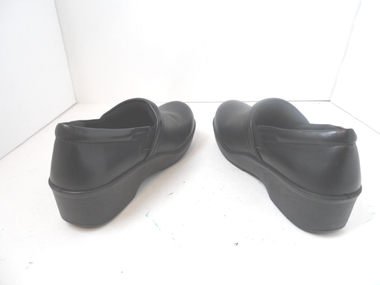 Dr. Scholls Career Black Leather Clogs Gel Cushin S… Gem