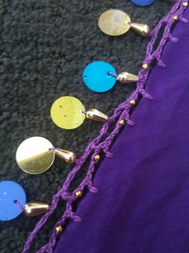 Women Purple Scarf With Beads - Used - Picture 2 of 3