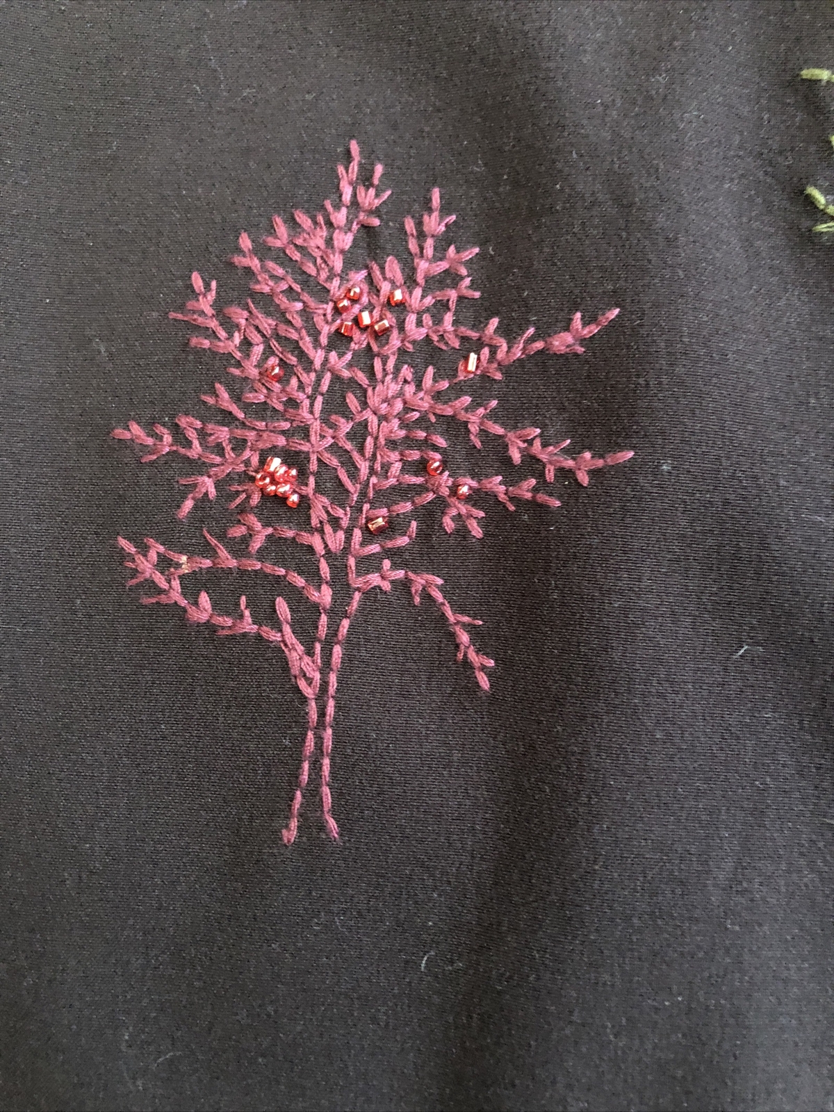 Grace Elements 8 Brown Embroidered Beaded Trees P… - image 5