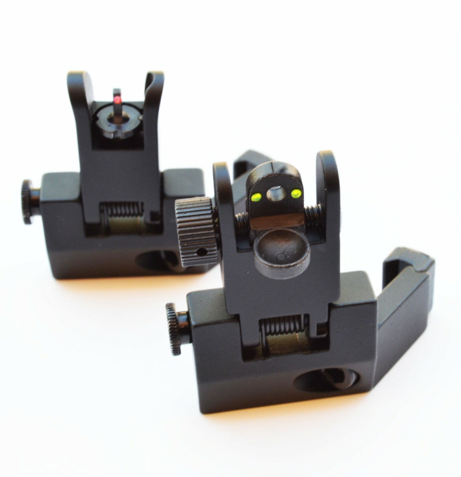 Fiber Optic Gun Sight 45 degree Angled Back up sights Spring Loaded 2pc