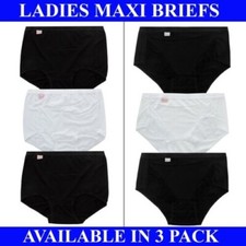Womens Briefs Ladies Underwear Knickers Soft Comfy Light Cotton Maxi 3 Pairs