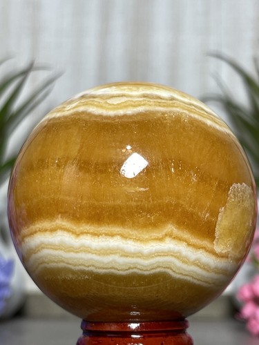 63mm ORANGE CALCITE SPHERE - Creamsicle Orb Mineral Chakra Ball Crystal Witch - Picture 4 of 13