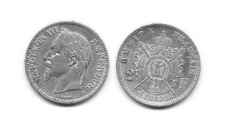 NAPOLEON III . 2 FRANCS 1869 A .