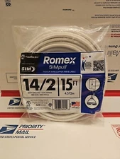 NEW Southwire Romex SimPull 15 ft. 14/2  Indoor Wire/Copper NM-B Cable