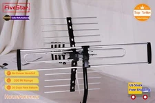 Long Range HD TV Antenna OTA Outdoor VHF UHF 4K 1080P w/ Splitter & Pole