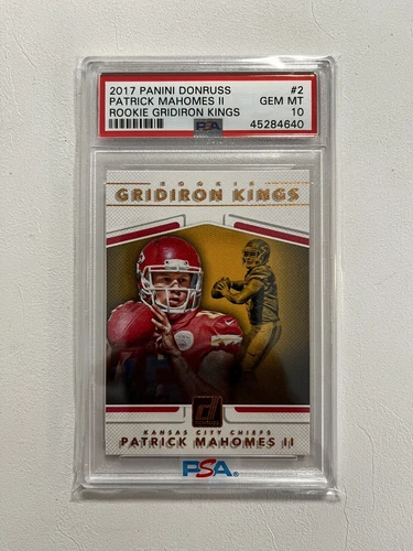Patrick Mahomes 2017 PSA 10 RC Donruss Rookie Gridiron Kings SP Insert