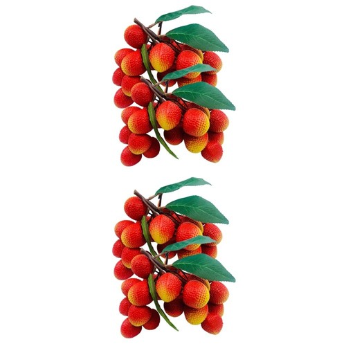 4 Bunches of Artificial Fruit Fake Litchi Model Vivid Artificial Fruit