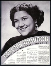 1941 Dorothy Maynor photo opera singing recital tour booking vtg trade print ad