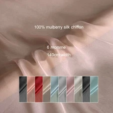 1 Yard silk lining scarf material soft plain light weight chiffon silk fabric