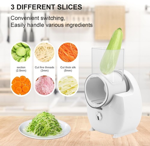 Affettatrice Elettrica per Verdure 3 in 1 Taglia Alimenti 150W Tritatutto per Verdure Dicer per Verdure - Foto 2 di 10