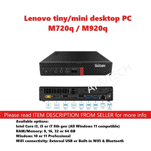 ^Lenovo M720 920q i7-8700 2TB SSD 64GB RAM HDMI DP  Mini Desktop PC Win10 11 VAT