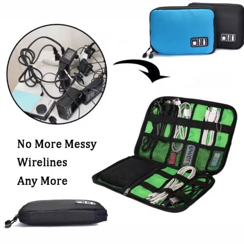 Kabel Aufbewahrungstasche Kabeltasche Reise Elektronik Zubehör Organizer Tasche - Bild 4 von 6