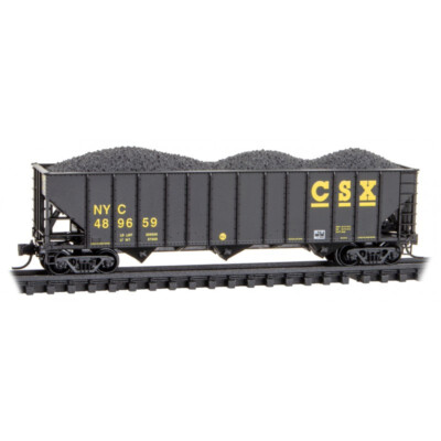 N Scale Micro-Trains MTL#108 00 621 CSX 100 Ton 3-Bay Coal Hopper w/Coal Load
