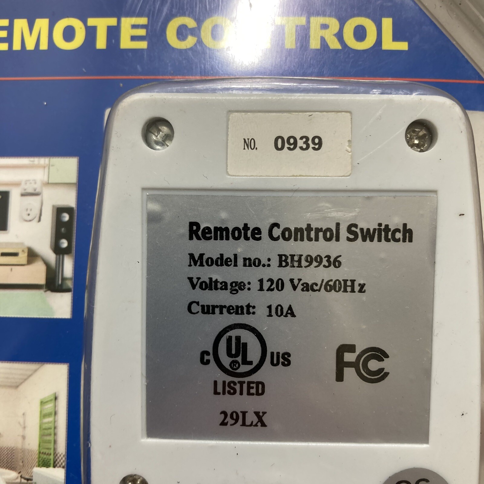 Remote Control Switch BH 9936 New