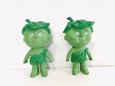 2 ORIGINAL VINTAGE GREEN GIGANT VINYL FIGURES