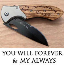 Anniversary Christmas Birthday Gift for Husband Boyfriend Engraved Pocket Knife 