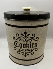 Vintage J.L. Clark Metal Cookie Tin Jar - Cookies