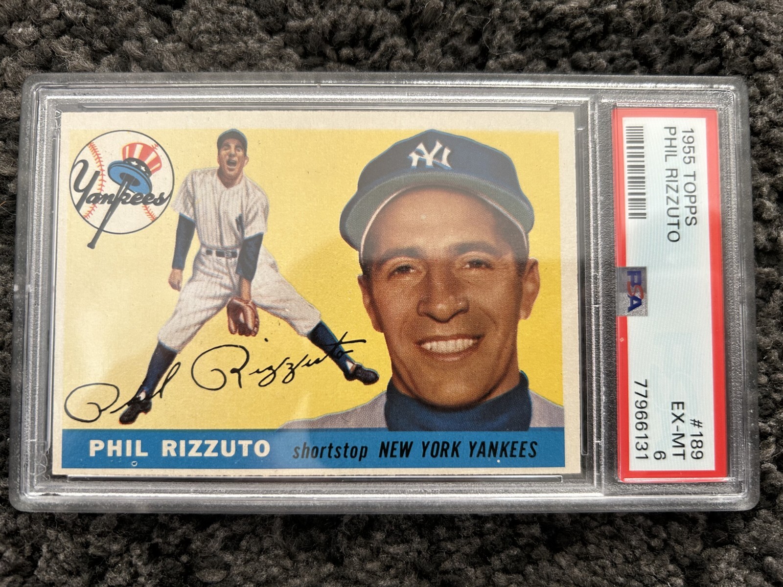 1955 Topps Phil Rizzuto #189 - PSA 6 - Set Break!