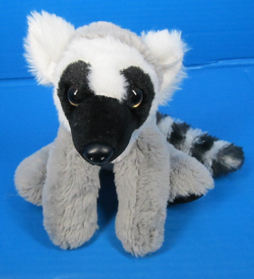 The Petting Zoo Black Gray & White Plush LEMUR Baby Stuffed Animal 8''