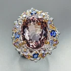 Women gift 26 ct Natural Ametrine Ring 925 Sterling Silver Size 8 /R473039