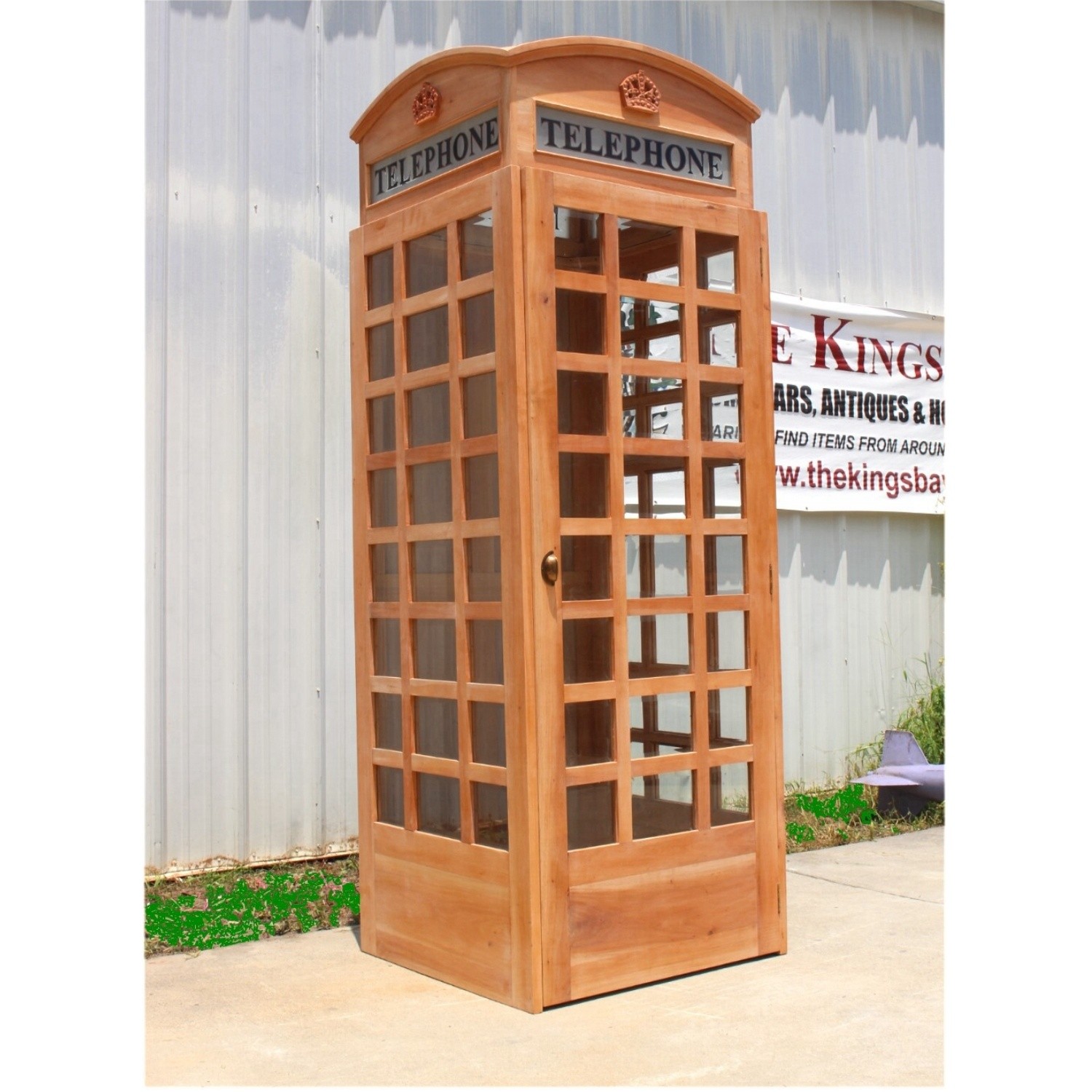 British Style Unfinished Wood Telephone Booth or Call Box