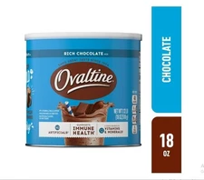 Ovaltine Rich Chocolate Drink Mix Powdered Drink Mix for Hot and Cold Milk, 18 o