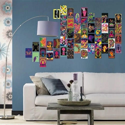 Neon Hippie Kiffer Wand Poster Collage Set Ästhetische Bilder 1-10 Teile Set 4x6 - Bild 6 von 6