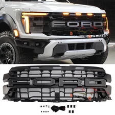 Replacement Grille W/LED Light For 2024-2025 Ford F150 Raptor Front Bumper Grill