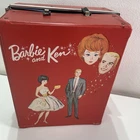 Vintage 1963 Mattel Barbie & Ken Doll Trunk Doll Carrying Case Red