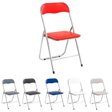 SEDIA PIEGHEVOLE STRUTTURA IN FERRO IMBOTTITA SALVASPAZIO SLIM LEGGERA ROSSA