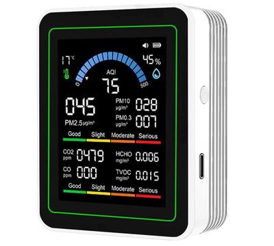 Professional Air Quality Monitor Indoor 10-in-1 Portable Smart Detector