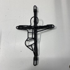 Handmade Jesus Cross Black Metal Rebar Religious Decor 16 Inch Wall Art