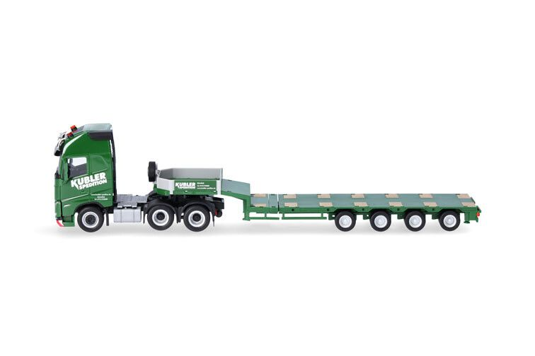 HERPA, VOLVO FH GL XL 6x4 mit 4-Achs-Pritsche KUBLER, 1/87