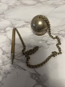 Vintage Ball & Chain With Mechanical Pencil -Office Desktop/Hotel